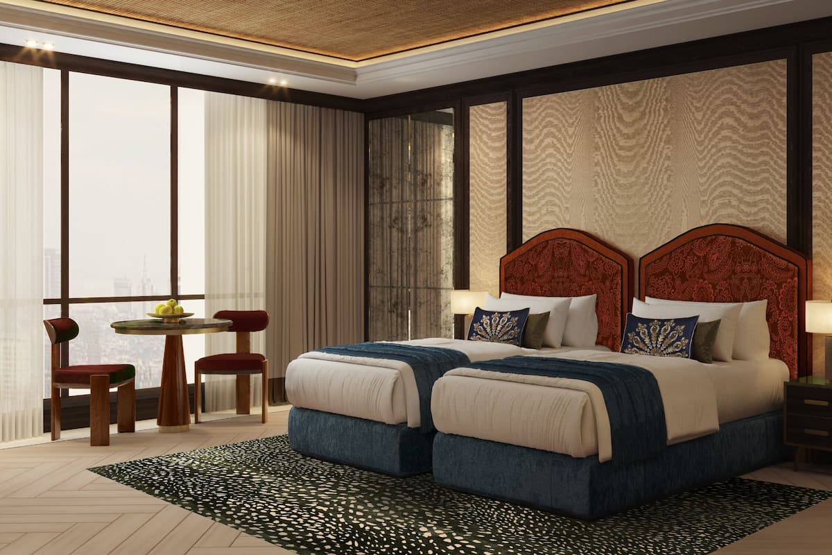 Deluxe Twin kamer | Een kluis op de kamer, een strijkplank/strijkijzer, gratis kabelinternet