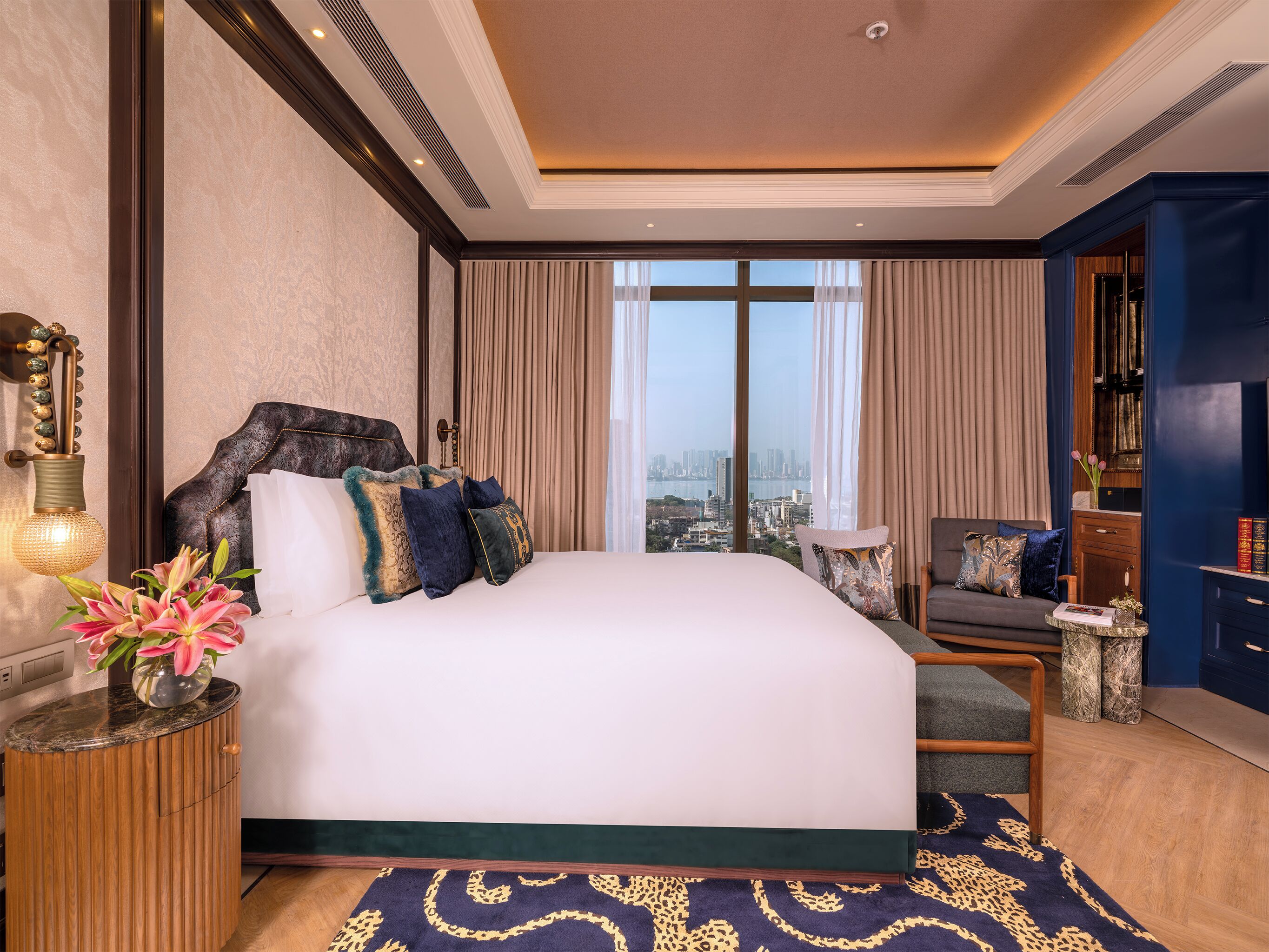 In-room safe, iron/ironing board, free wired Internet, bed sheets