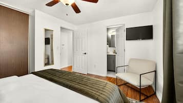 Blackout curtains, iron/ironing board, free WiFi