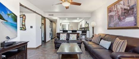 Smart TV, fireplace, offices