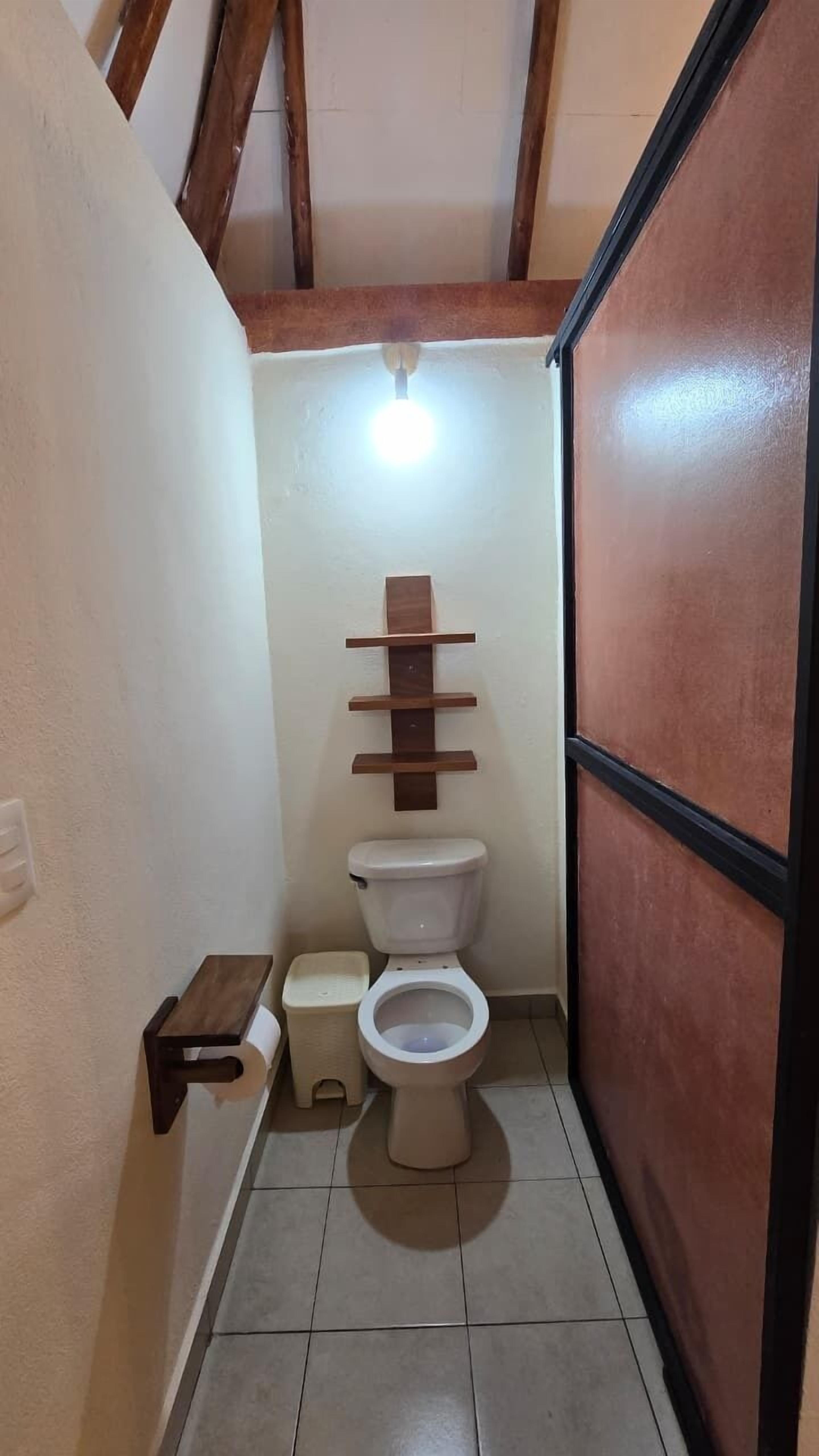 Shower, towels, soap, shampoo