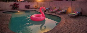 Outdoor pool, a heated pool - NEW Luxury Retreat l Lounge l Heated Pool l Modern 3BR 2BA Home (Tempe)