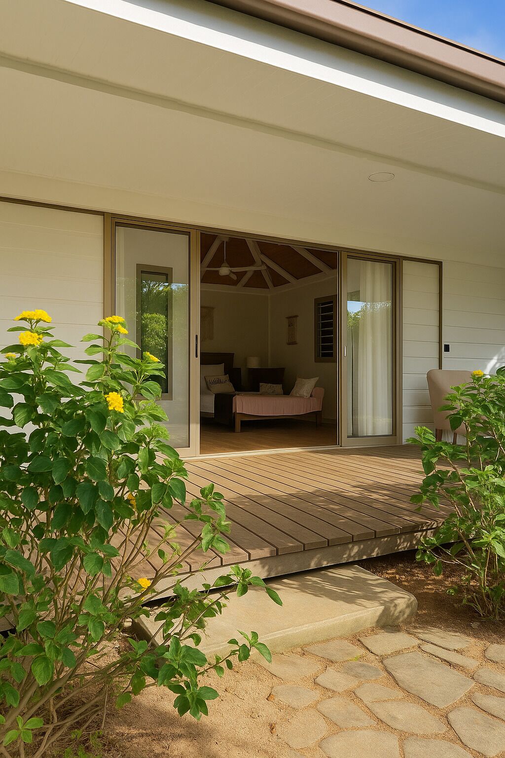 Bungalow Confort, vistas al jardín | Terraza o patio