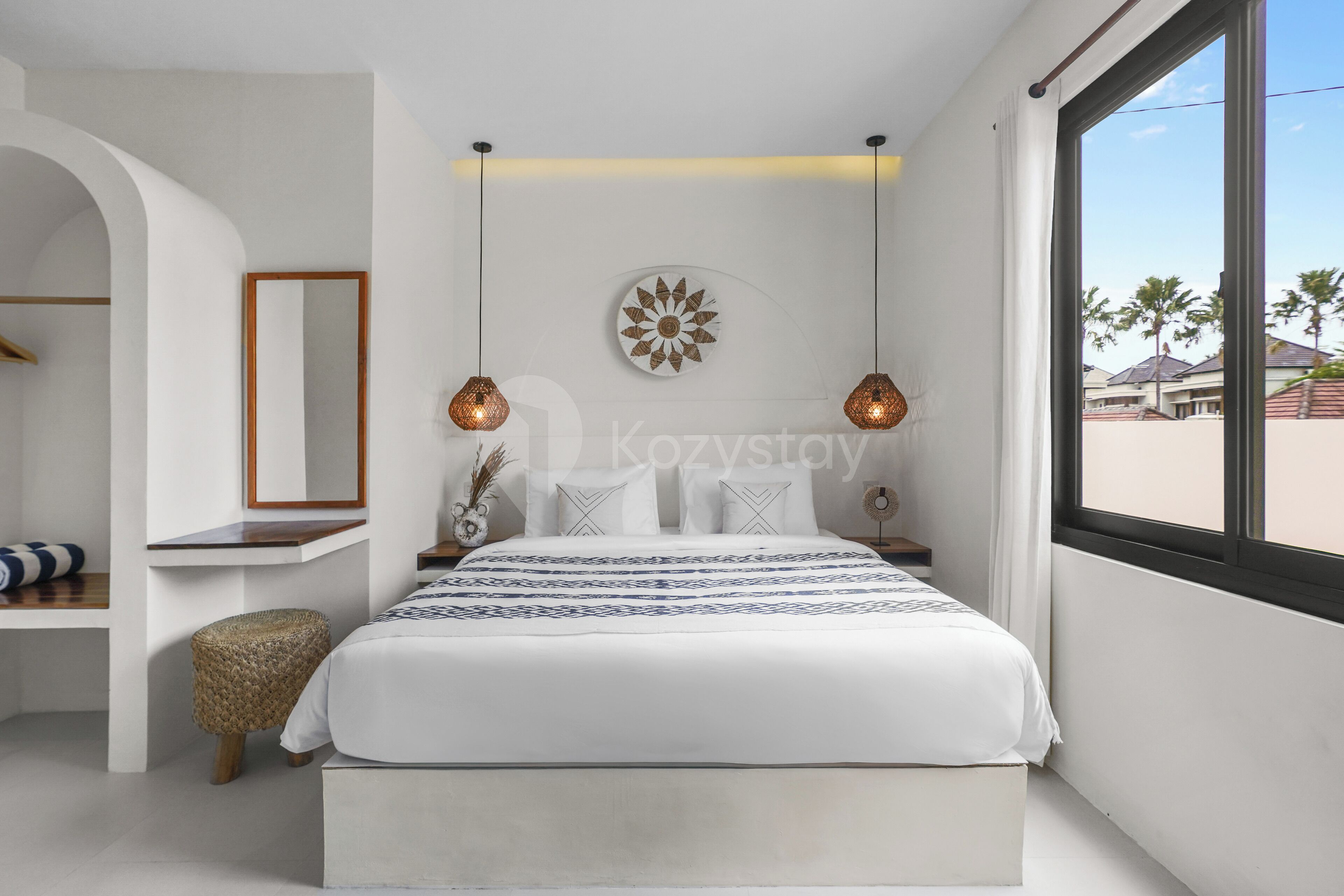 Vila, 2 quartos, vista para a piscina | Escrivaninha, espaço de trabalho para notebook