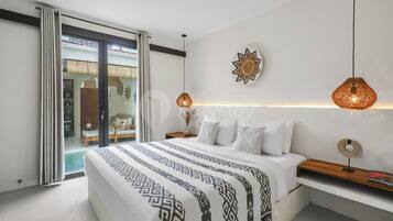 Villa, 2 Bedrooms, Pool View | Desk, laptop workspace, iron/ironing board, free WiFi