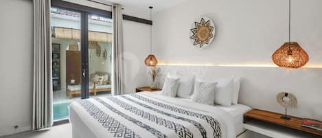 Villa, 2 Bedrooms, Pool View | Desk, laptop workspace, iron/ironing board, free WiFi