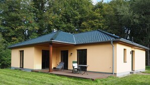 A single-story building with a flat roof and a covered porch. - Wendorf by Interhome (Sanitz)