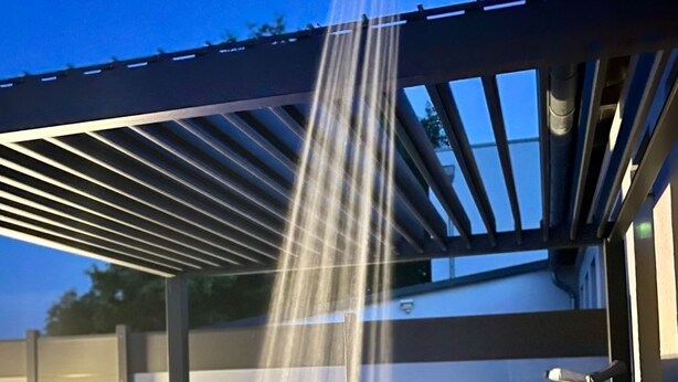 A hot tub under a pergola with water jets. - Suite am Radweg by Interhome (Pittenbach)