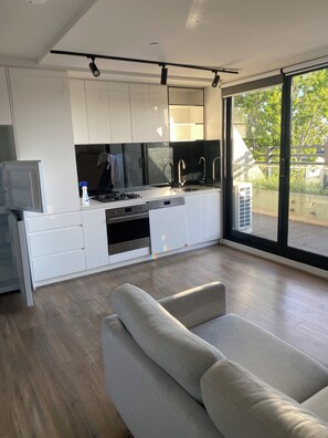 Interior - Trendy Brunswick apartment, close to lygon st restaurants, balcony city views (Brunswick East)