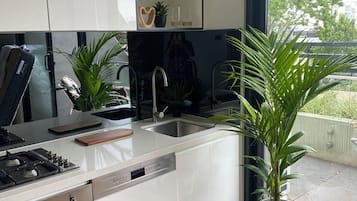 Fridge, oven, stovetop, dishwasher