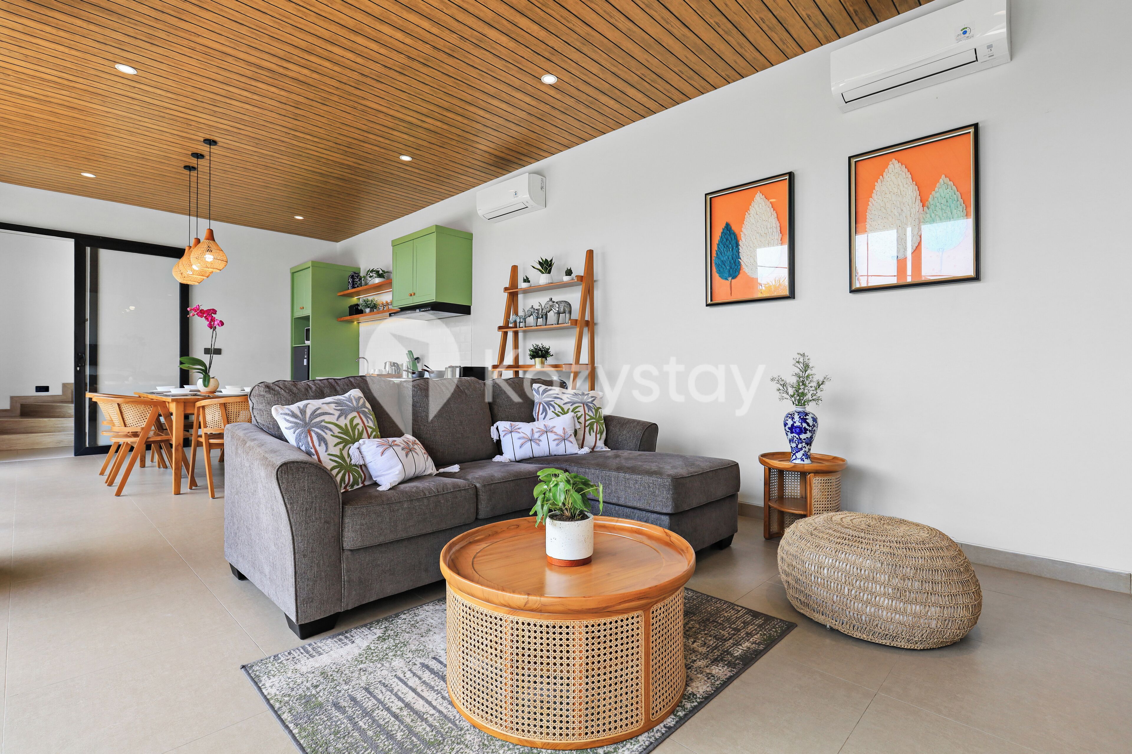 Villa, 3 Bedrooms, Pool View | Living area | 43-inch Smart TV with cable channels, Netflix, streaming services