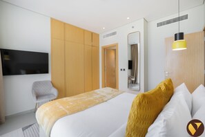 Luxury Apartment, Balcony, City View | Iron/ironing board, cots/infant beds, free WiFi, bed sheets - Vogue Novotel JVT near Springs Souk Mal (Dubai)