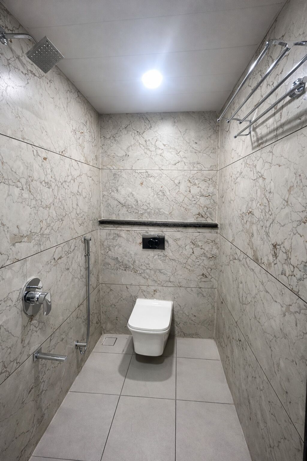 Shower, towels, soap, shampoo