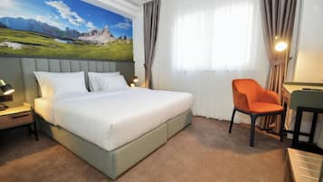 Deluxe Double Room, City View | In-room safe, desk, laptop workspace, blackout curtains