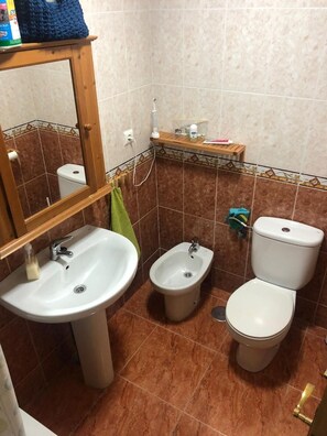 Ducha, secador de pelo, toallas