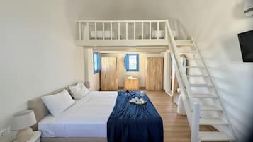 Family Suite, Sea View | Hypo-allergenic bedding, in-room safe, desk, iron/ironing board