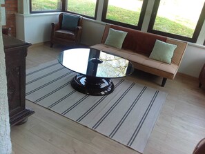 TV connectée, cheminée, baby-foot, table de tennis de table