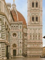 A historic building with intricate architectural details, including a prominent dome and a tall tower with arched windows.