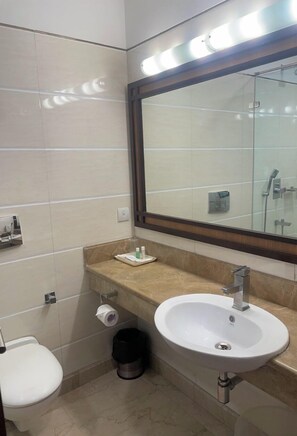 Executive Double Room | Bathroom | Shower, free toiletries, towels, soap - EMBLEM - Arjun Marg Golf Course Road (Gurugram)