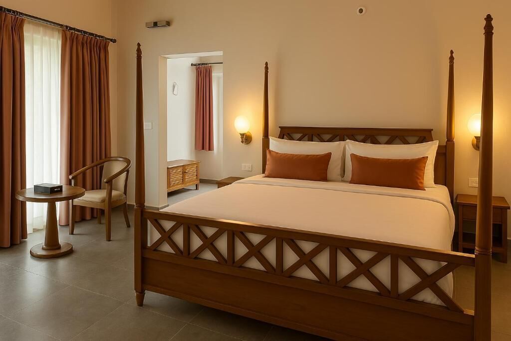 Casa de campo Deluxe, vista al jardín | Ropa de cama de alta calidad y minibar 