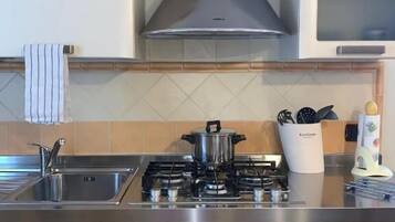 Deluxe-Apartment, Küche, Gartenblick | Eigene Küche