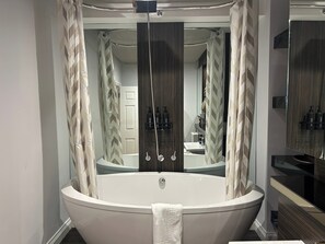 Duschwanne, Komfortbadewanne, kostenlose Toilettenartikel, Haartrockner