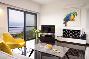 Smart TV, stereo - Villa Katia - Panoramic Sea View 4BR near Lassi (Argostoli)