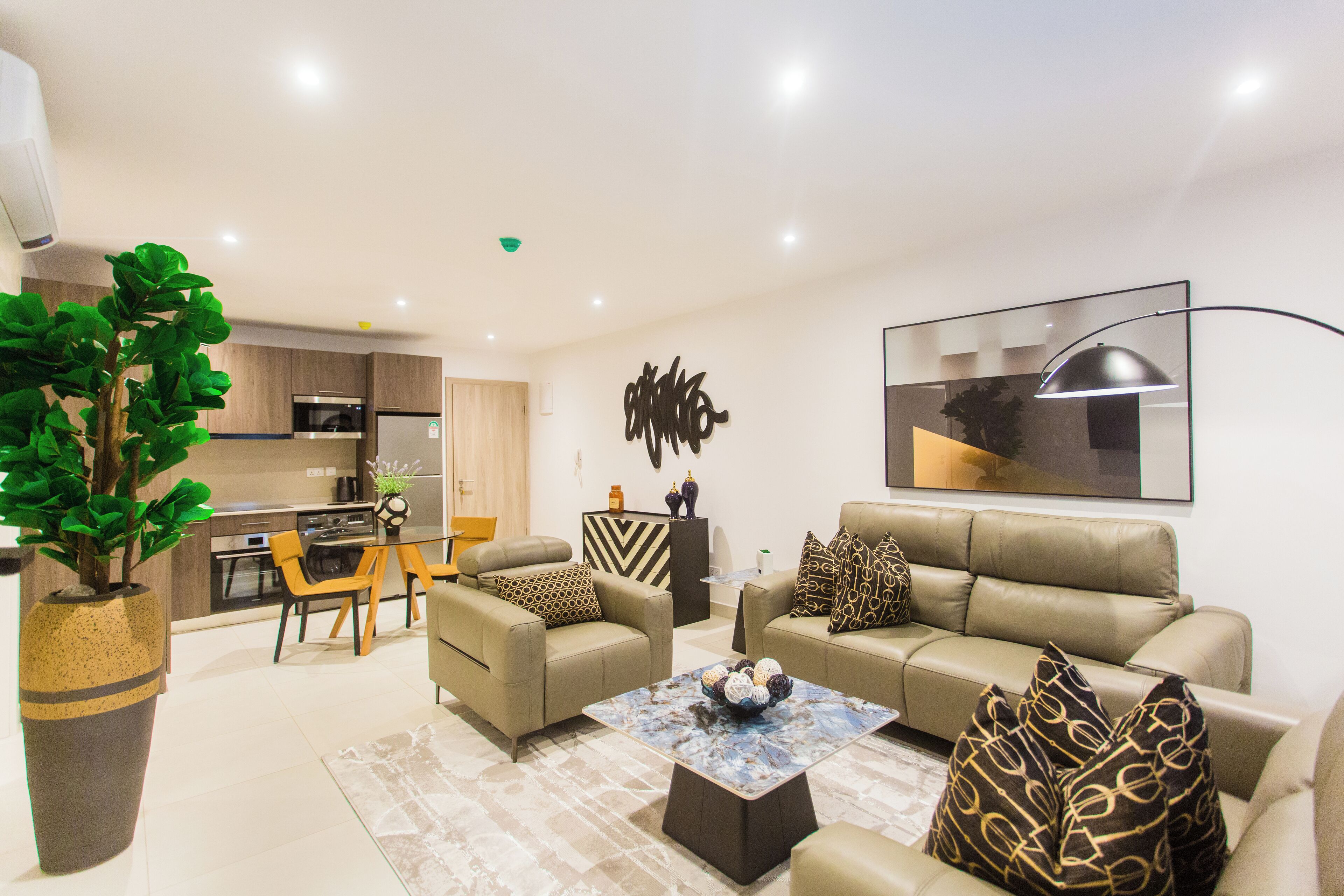 Luxury Apartment, 1 Bedroom, Balcony | Living area | 55-inch Smart TV with satellite channels, Netflix, streaming services