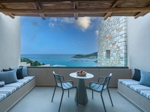 Suite, 1 Bedroom, Sea View | Terrace/patio - Heromylos Resort And Spa (Evia)