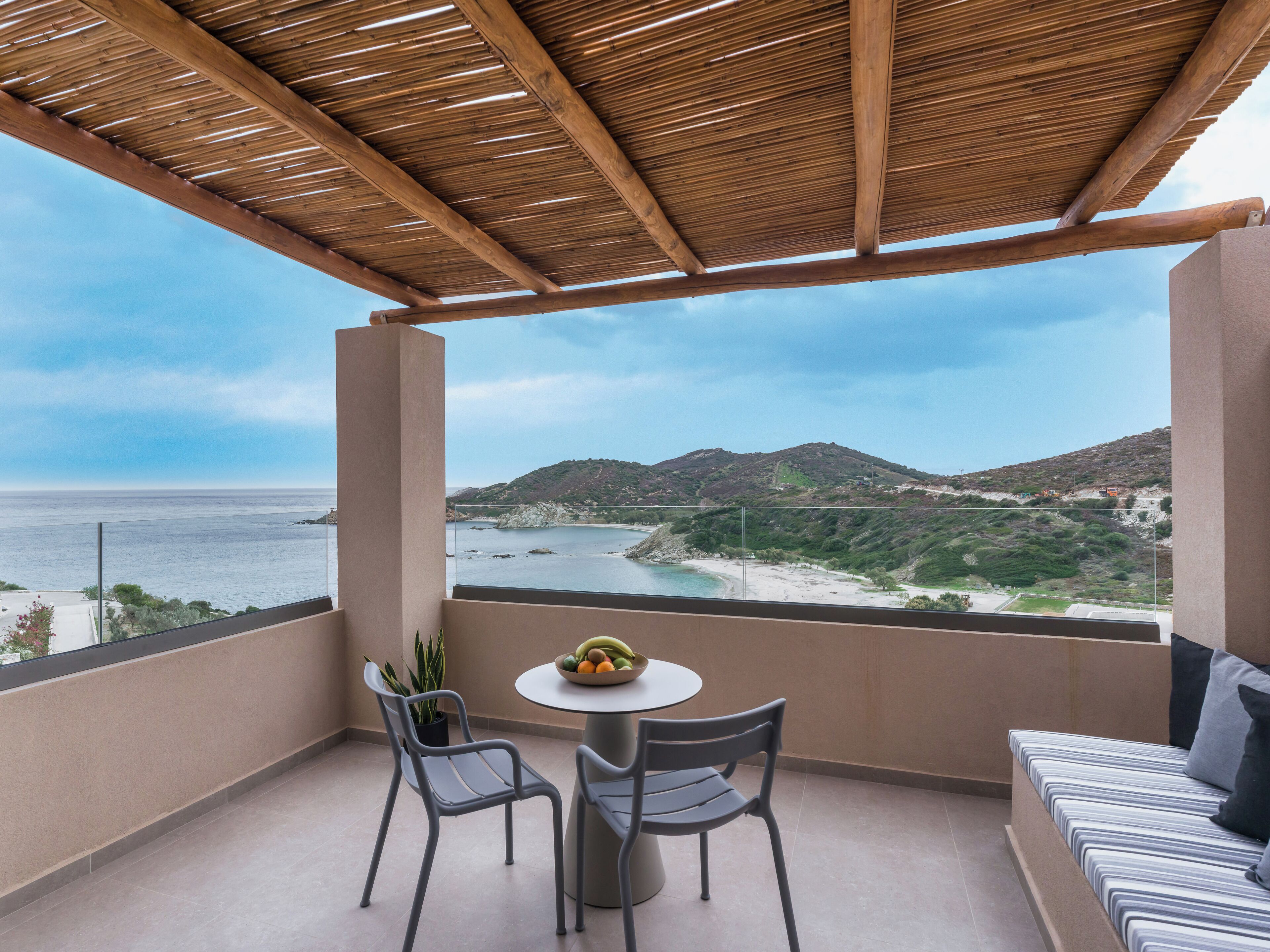 Utsikt mot strand/hav