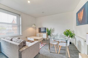 Basic Apartment, 1 Double Bed, Non Smoking | Living area | Flat-screen TV - Double Bed Apts Fairhaven View by Guestz (Lytham St. Anne's)