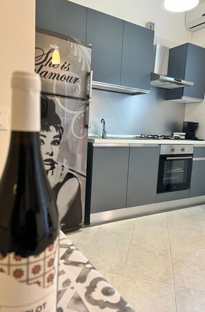 Fridge, microwave, oven, cookware/dishes/utensils - Haus Kristel mit Außenveranda by Interhome (Balestrate)