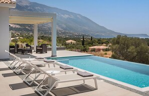 Pool - Stylish Villa with Ainos and Sea Views set in Mature Gardens near Trapezaki (Kefalonia)