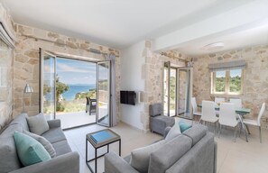 TV - Stylish Contemporary Villa with Sea Views near Vathy Tavernas (Meganissi)
