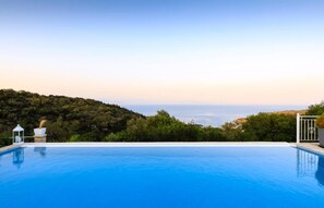 Pool - Charming Villa with Stunning Sea Views, Mature Gardens & Private Infinity Pool (Paxos)