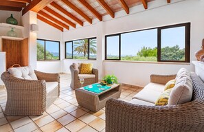 Living area - Secluded Villa with Gardens and Play Area Close to Puerto Pollensa (Mallorca)