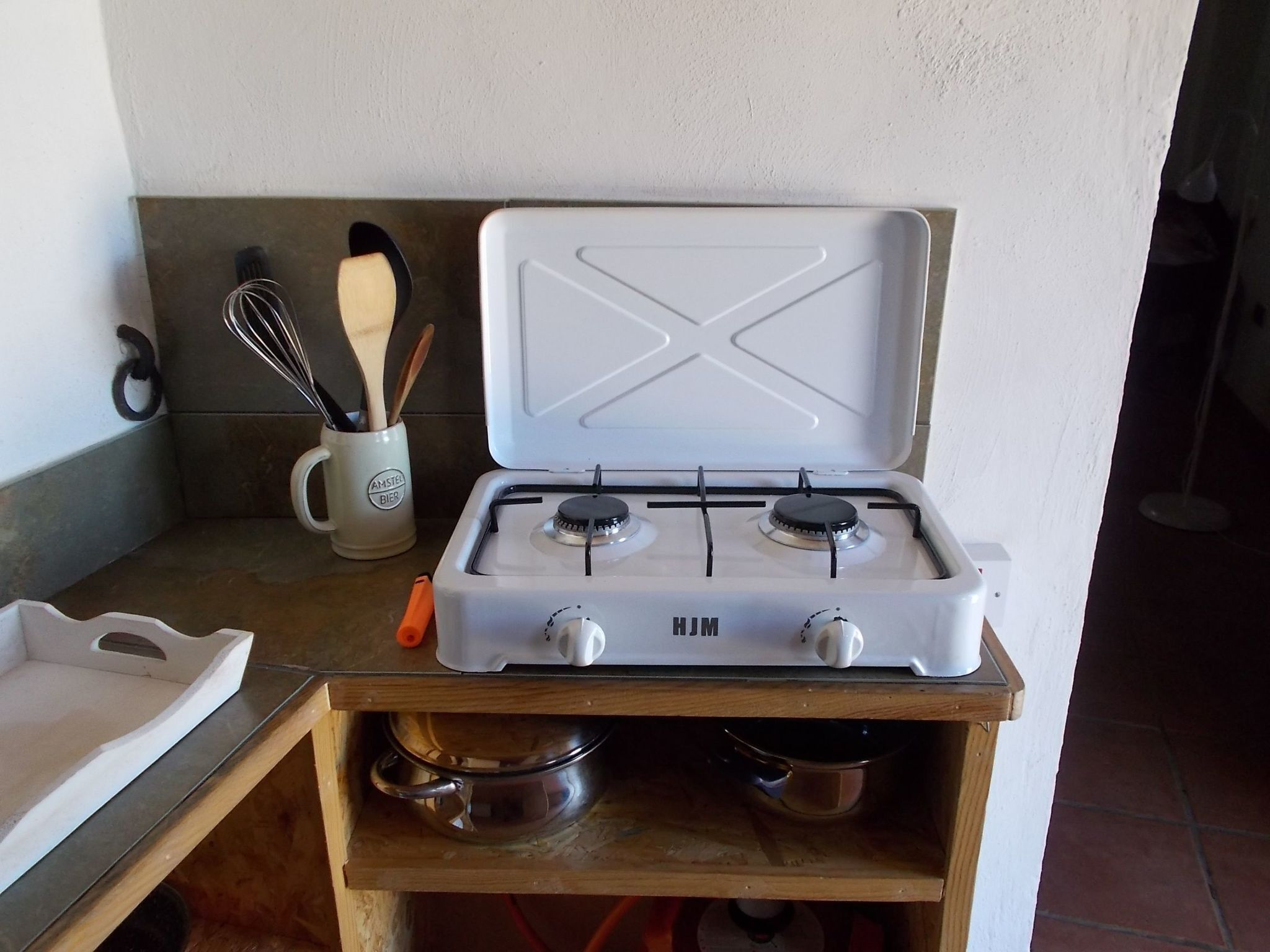 Fridge, microwave, cookware/dishes/utensils