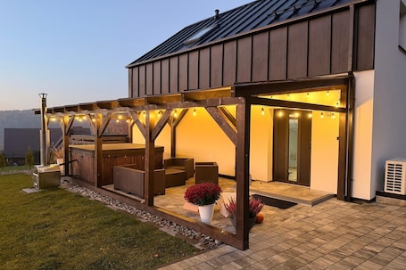 Terrace/patio. A comfortable house in Kashubia for 4 people