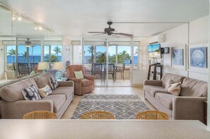 Condo, 1 King Bed with Sofa bed, Balcony, Ocean View (Kamaole Beach Royale 404) | Living area - Kamaole Beach Royale (Kihei)