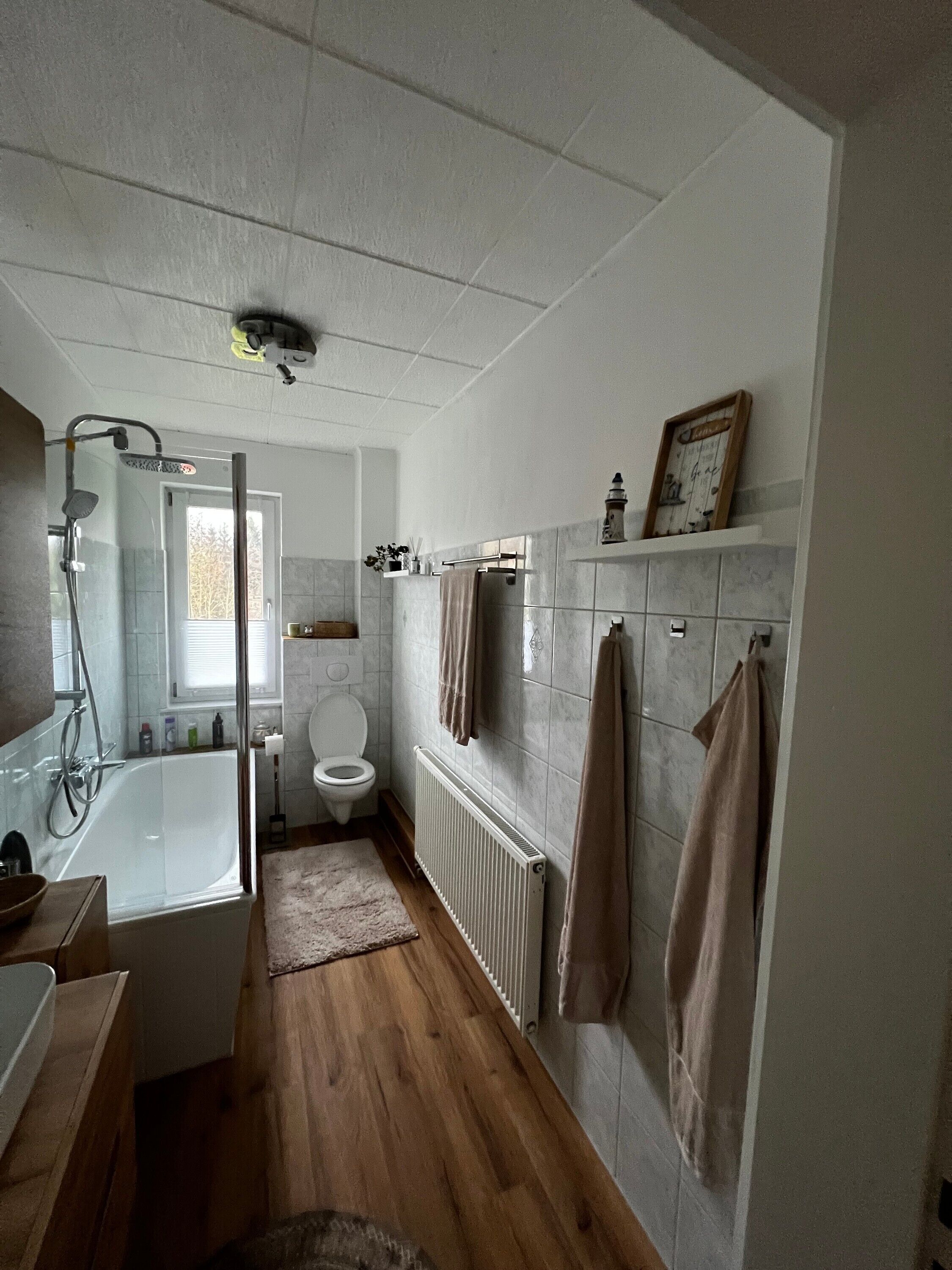 Dusche, Haartrockner, Handtücher