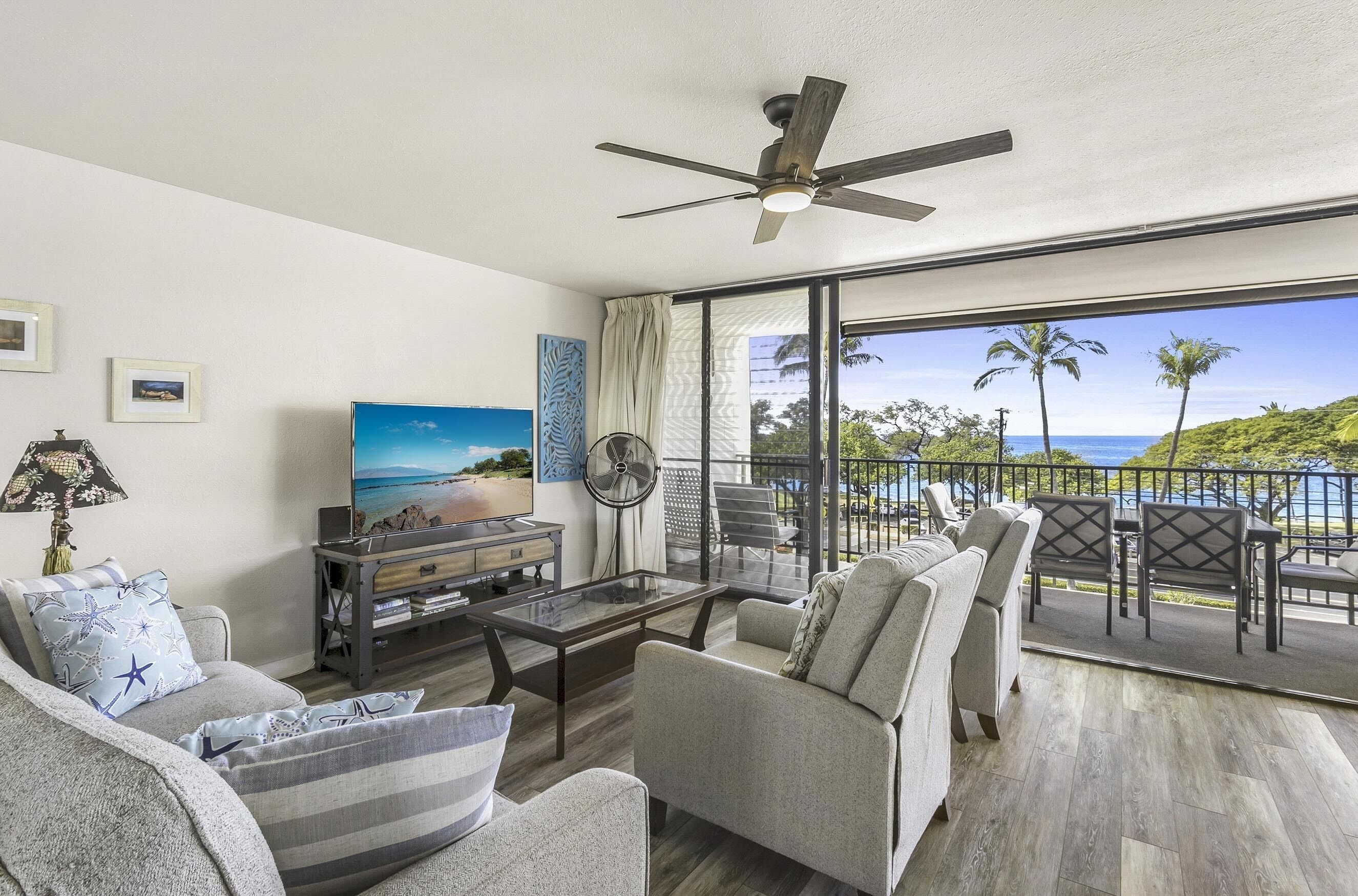 Apartment, Mehrere Betten, Balkon, Meerblick (Maui Parkshore 414) | Wohnbereich