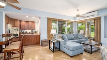 Condo, Multiple Beds, Balcony, Garden View (The Palms at Wailea 705) | Living area
