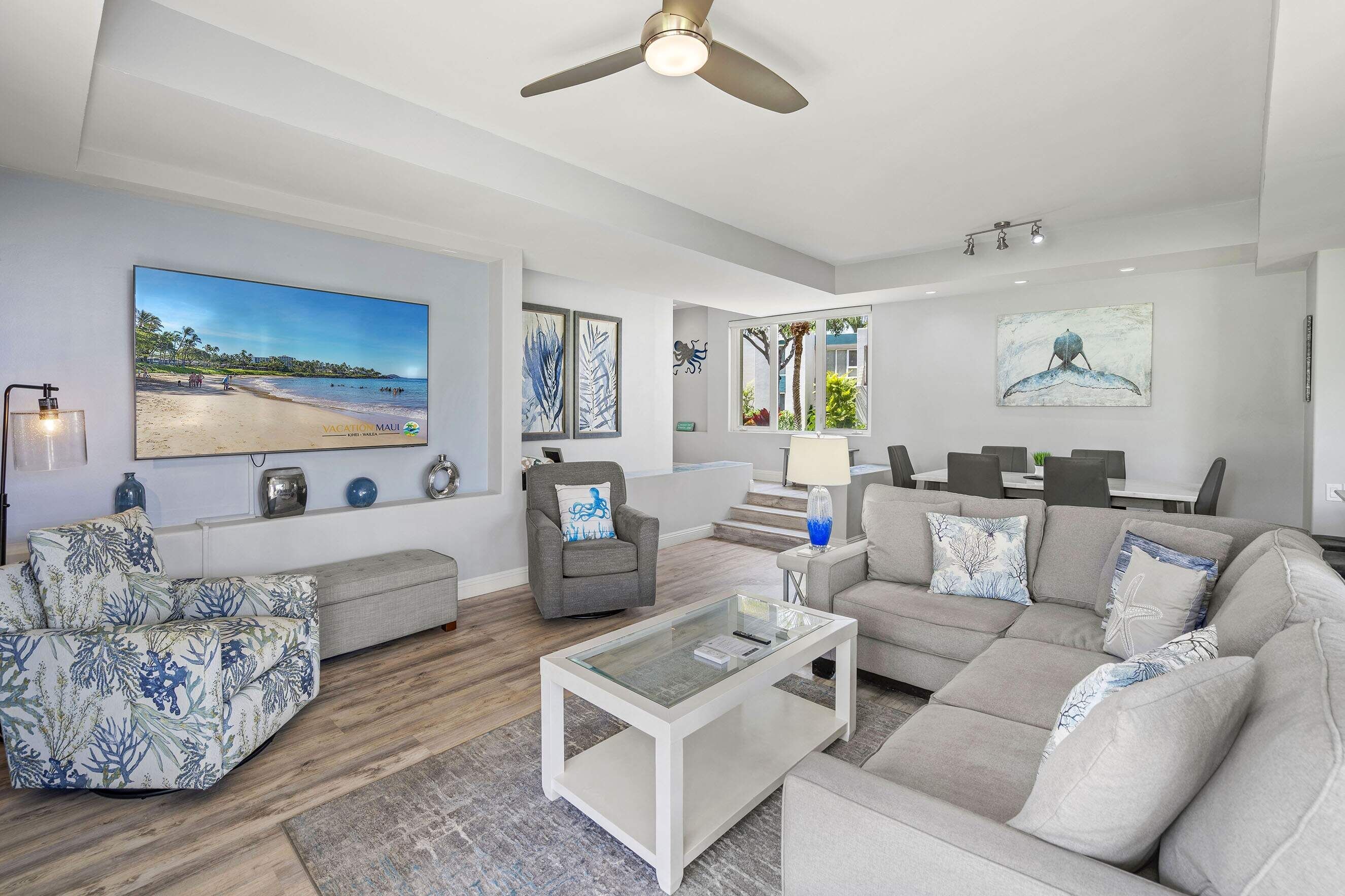 Condo, Multiple Beds, Balcony, Ocean View (The Palms at Wailea 703) | Living area