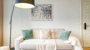 Superior Apartment, 1 Queen Bed with Sofa bed | Living area | 40-inch flat-screen TV with digital channels