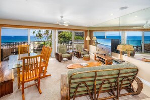 Condo, Multiple Beds, Balcony, Ocean View (Hale Hui Kai 313) | Living area - Oceanfront Hale Hui Kai 313 Large Lanai, AC, Incredible Views on Keawakapu Beach (Kihei)