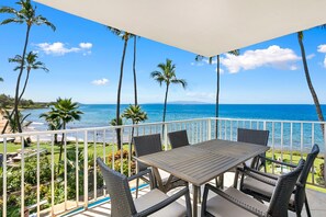Condo, Multiple Beds, Balcony, Ocean View (Kamaole Nalu 305) | Outdoor dining - Kamaole Nalu 305 - Breathtaking Ocean Views, Renovated, Ocean Front, Split AC! (Kihei)