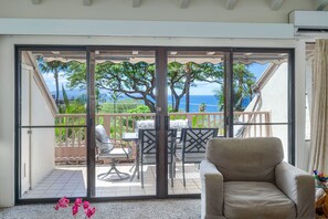 Condo, Multiple Beds, Balcony, Ocean View (Maui Kamaole G-202) | Living area - Maui Kamaole G-202 - Spectacular Views, Updated and Elegant, Wi-fi & Split-ac! (Kihei)