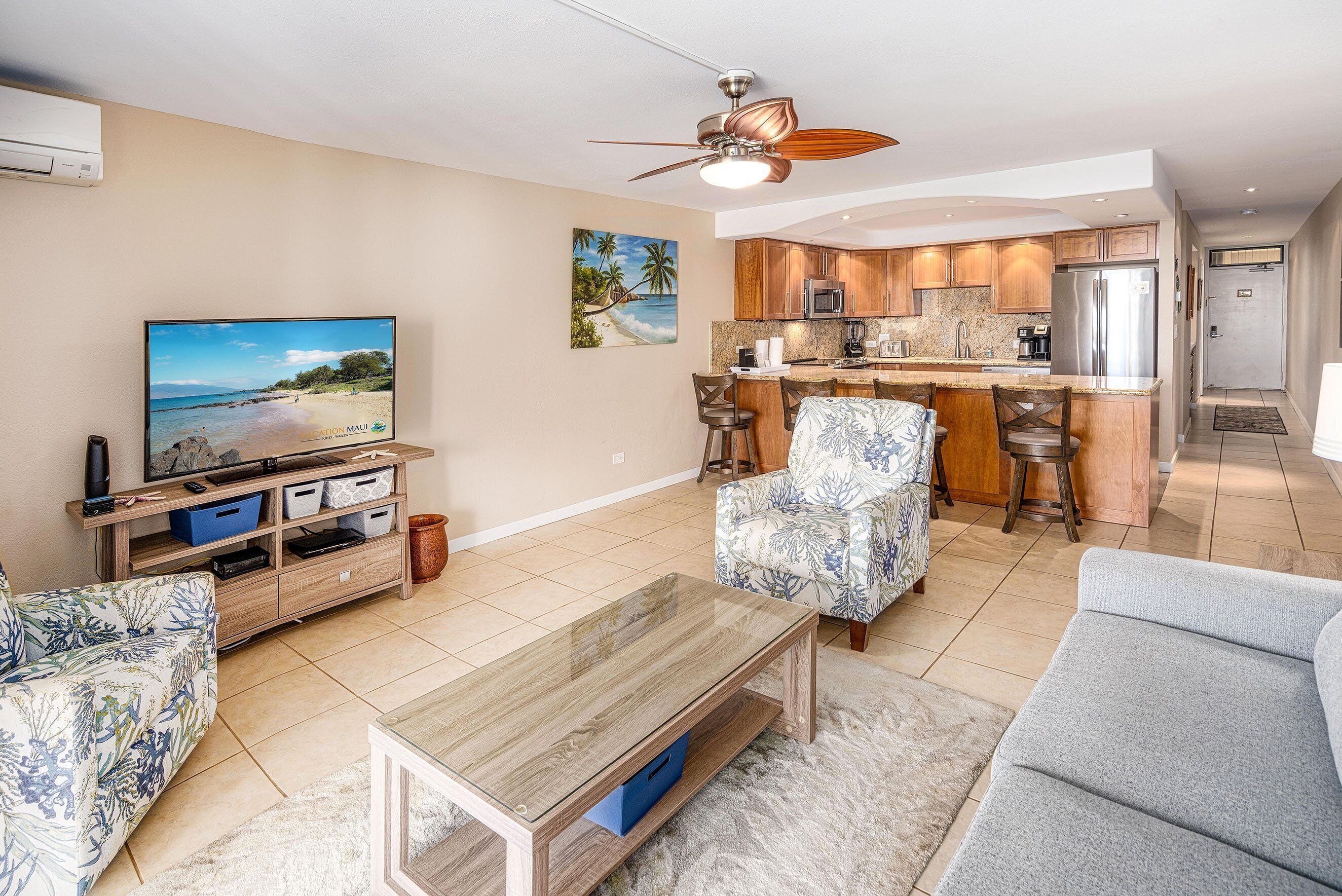 Condo, 1 King Bed with Sofa bed, Balcony, Garden View (Kamaole Sands 5-303) | Living area