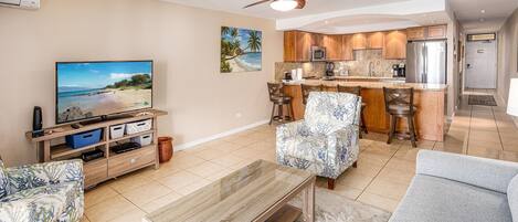 Condo, 1 King Bed with Sofa bed, Balcony, Garden View (Kamaole Sands 5-303) | Living area