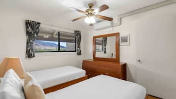 2 bedrooms, individually decorated, individually furnished, bed sheets